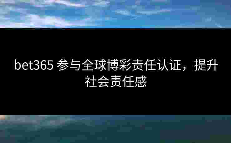 bet365 参与全球博彩责任认证，提升社会责任感